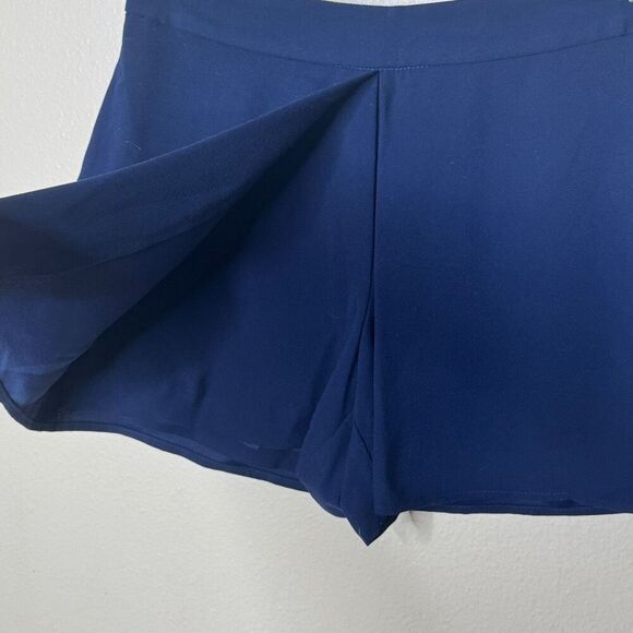 Trina Turk Skort Women's 4 Navy Blue Flat Front High Rise Pockets - Picture 3 of 10